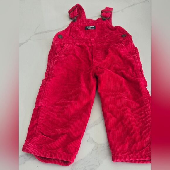 Vintage OshKosh B'gosh Red Corduroy Overalls for Kids - Picture 7 of 7